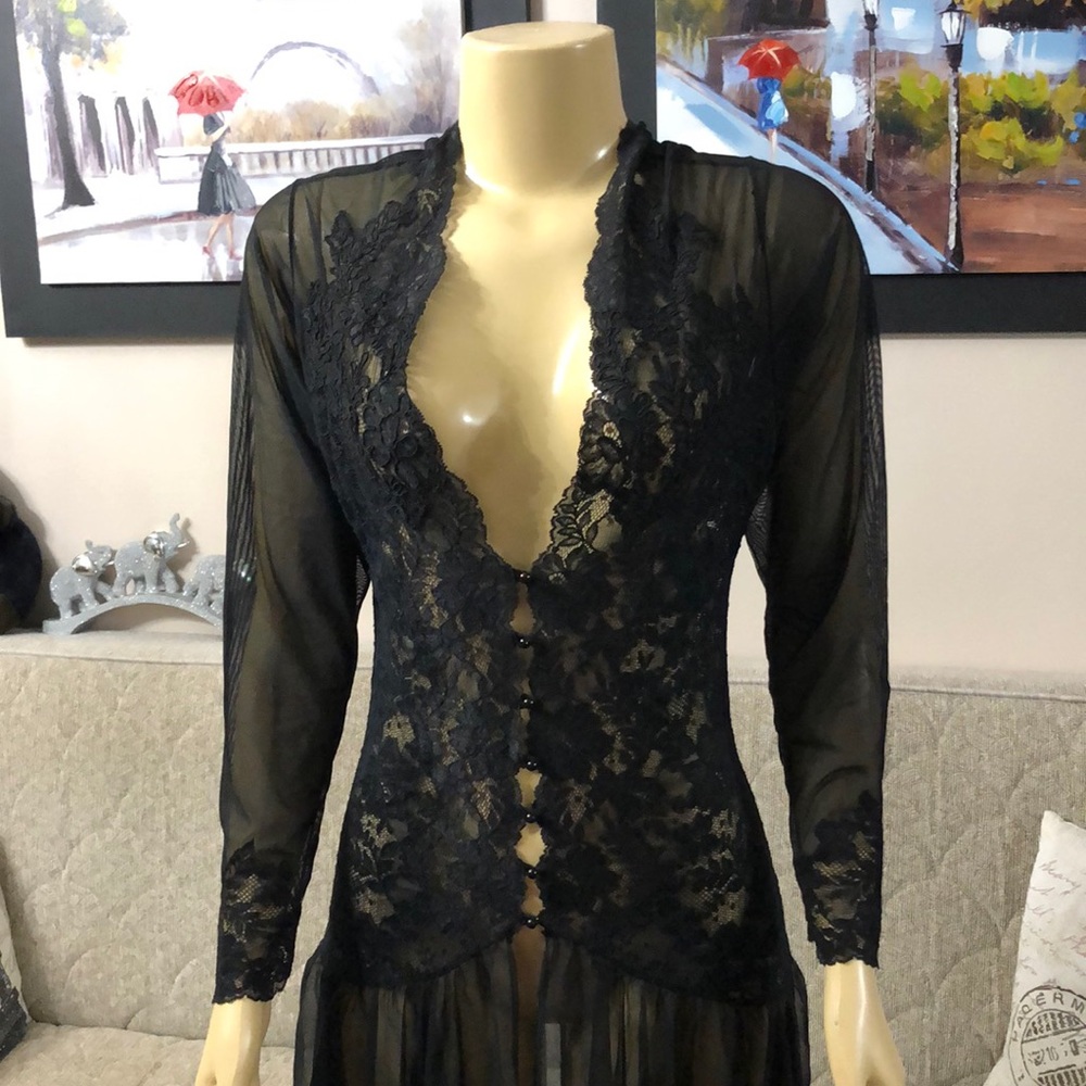 🌺🌺NATORI LACE ROBE - NIGHTGOWN SUZE S - Picture 4 of 15